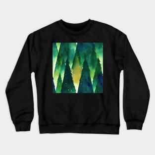 Watercolor Christmas Trees Crewneck Sweatshirt